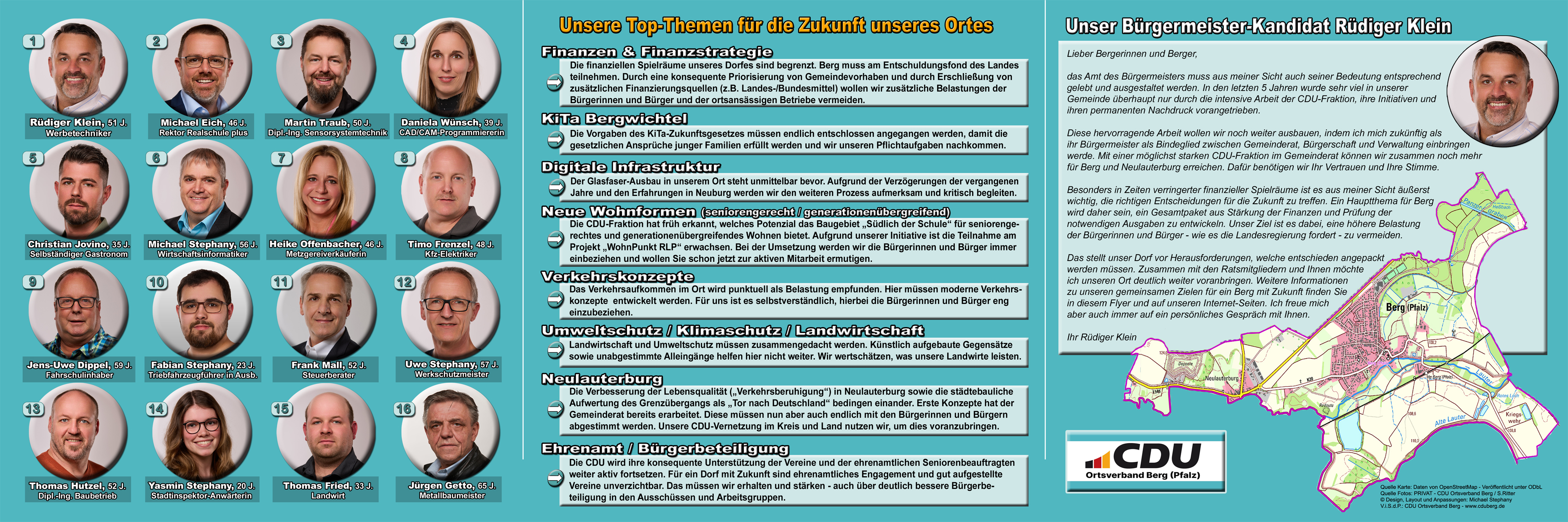 Flyer innen aufgeklappt