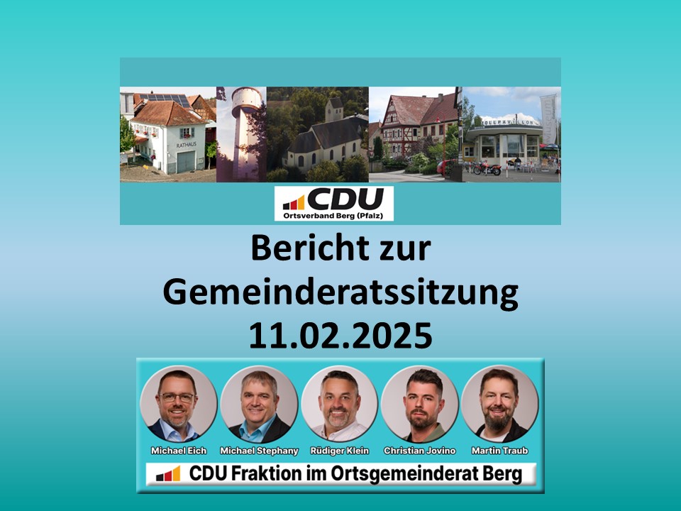 Bericht zur Ratssitzung vom 11.02.2025