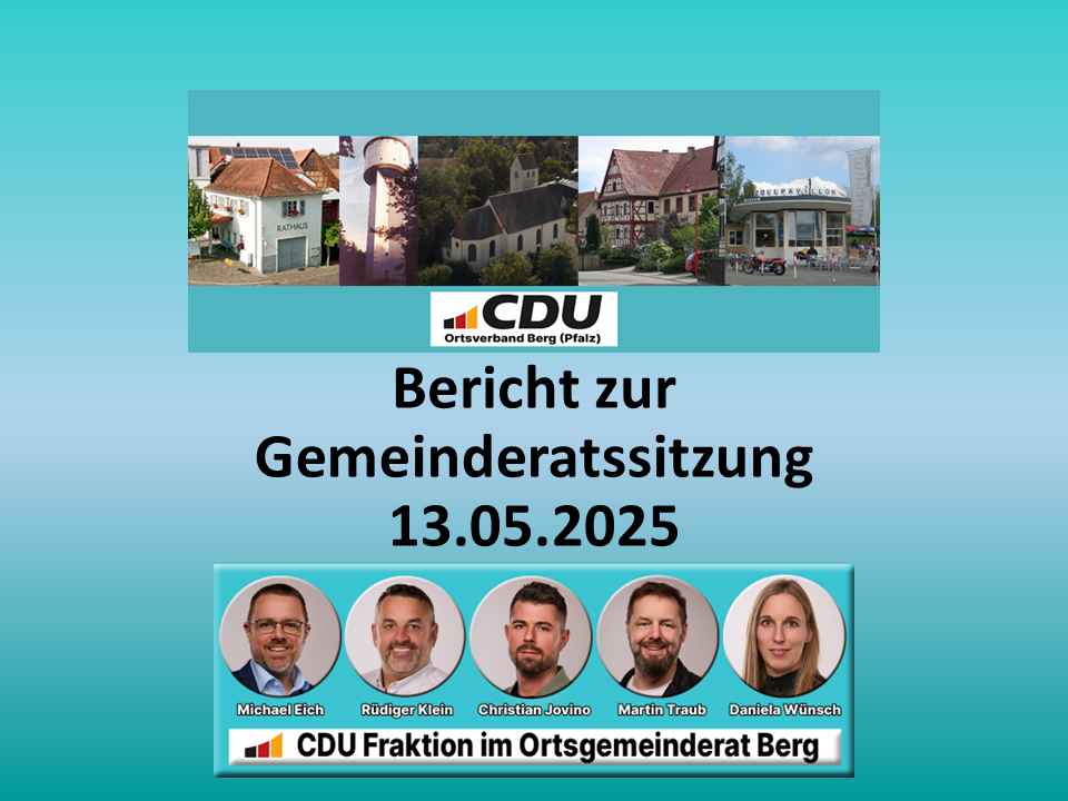 Bericht zur Ratssitzung vom 13.05.2025